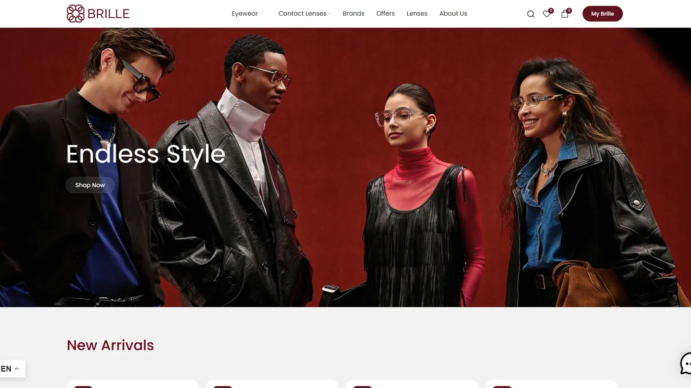 Webfaqe dhe dyqan online për Brille, ndërtuar nga Innovio Studio